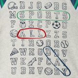 Kids Long Sleeve Raglan Color Blocked Alphabet Tee