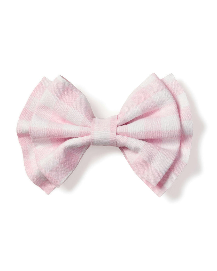 Girl's Twill Hair Bows in Pink Gingham