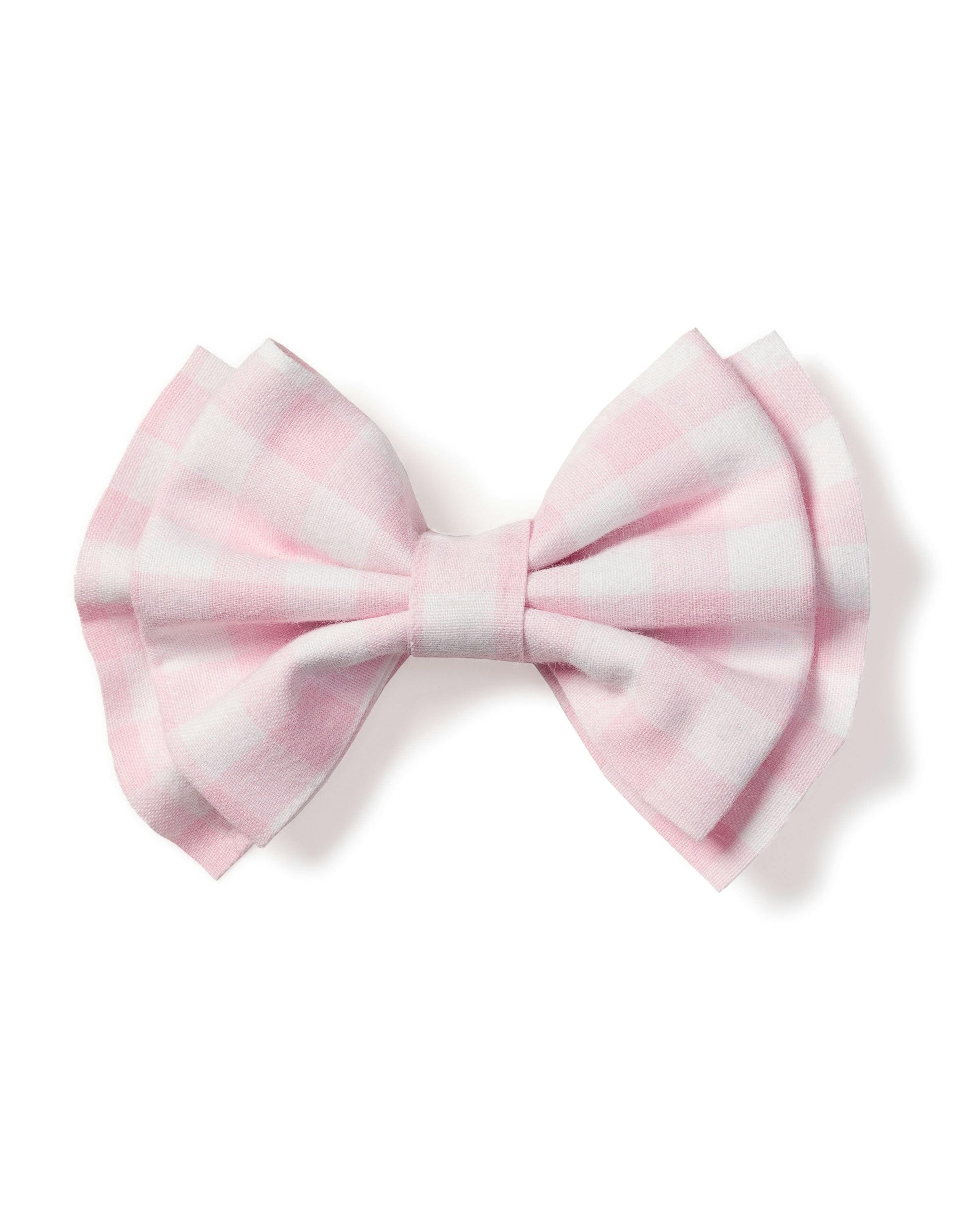 Girl's Twill Hair Bows in Pink Gingham