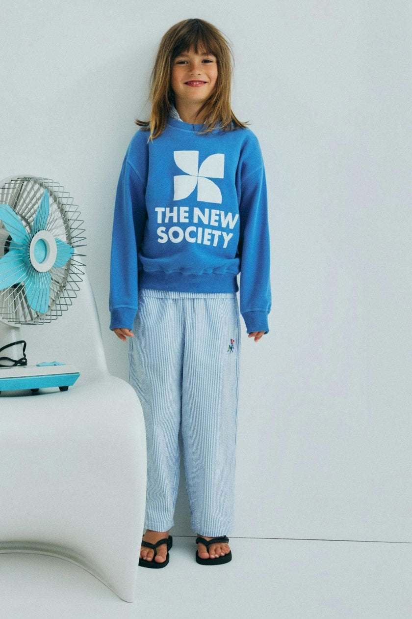 Almond Pant Vista Blue Seersucker Stripes