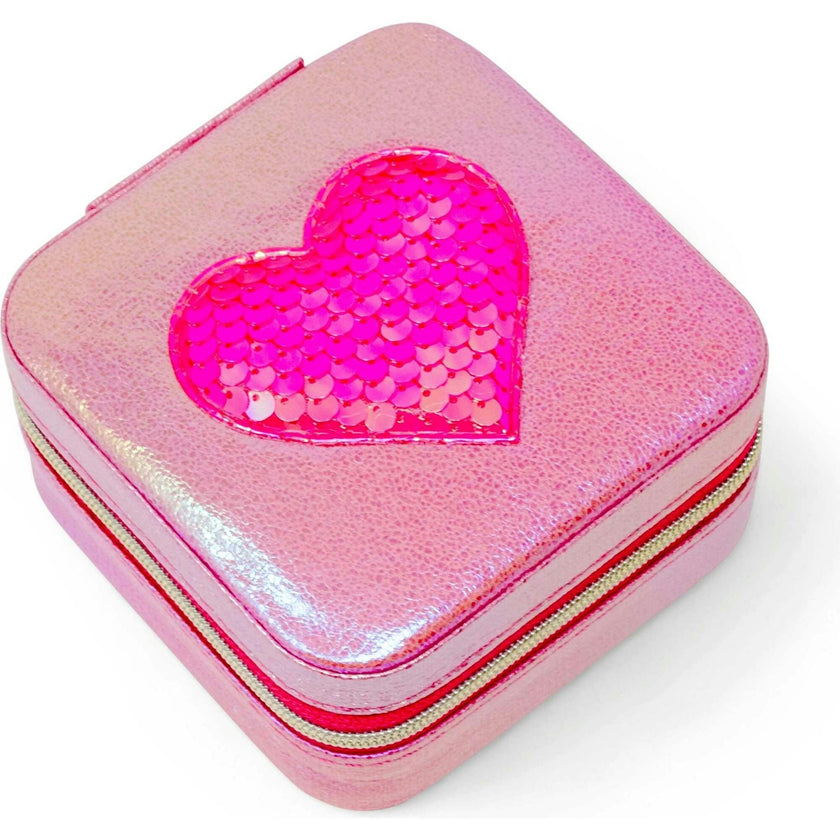Girl's Sparking Sequin Heart Jewelry Box