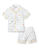 Kid's Twill Pajama Short Set in Birthday Wishes