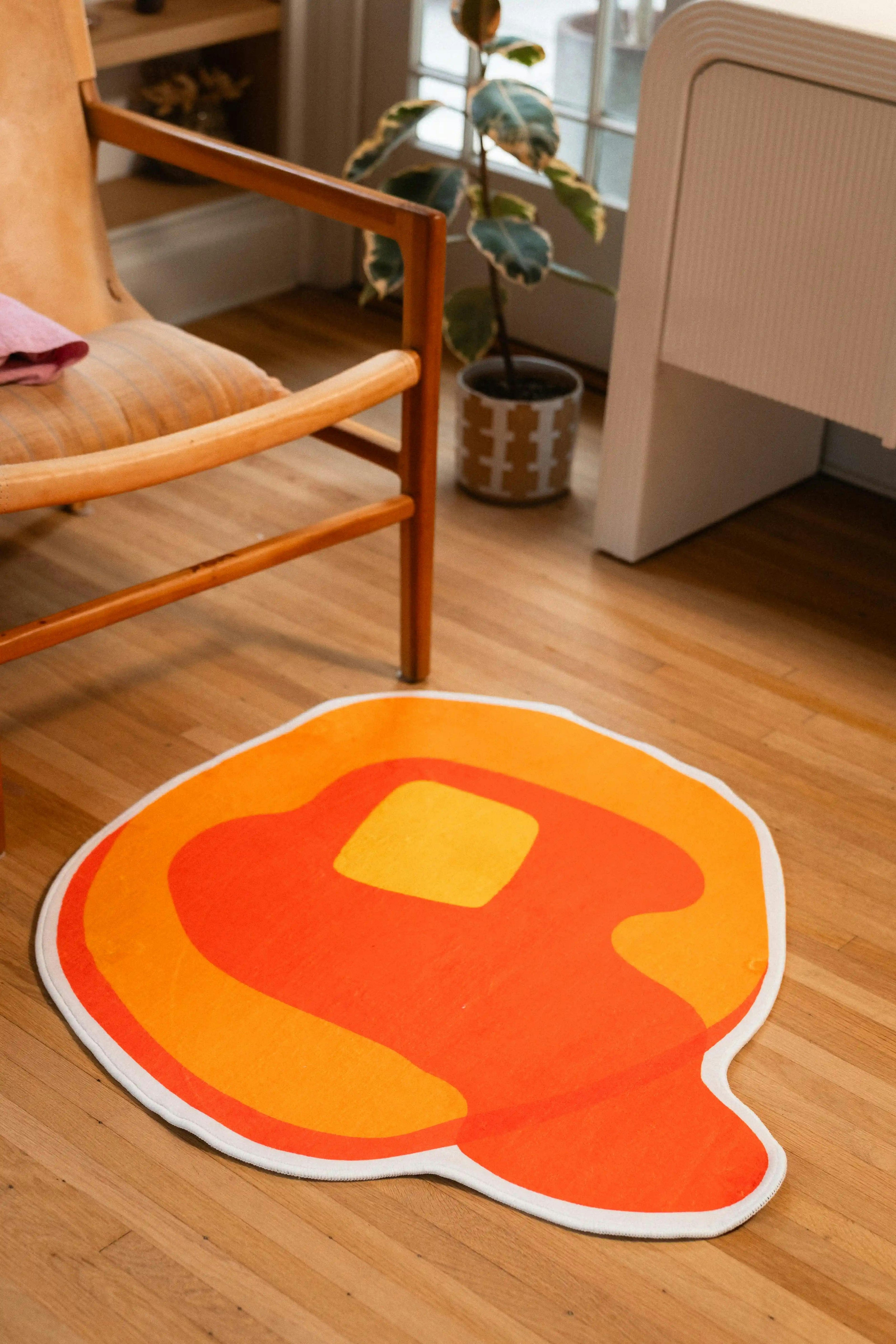 Yellow Irregular Pancake Rug by Becca Franks