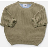 Chunky Ribbed Knit Round Neck Long Sleeve Wide Boxy Fit Sweater