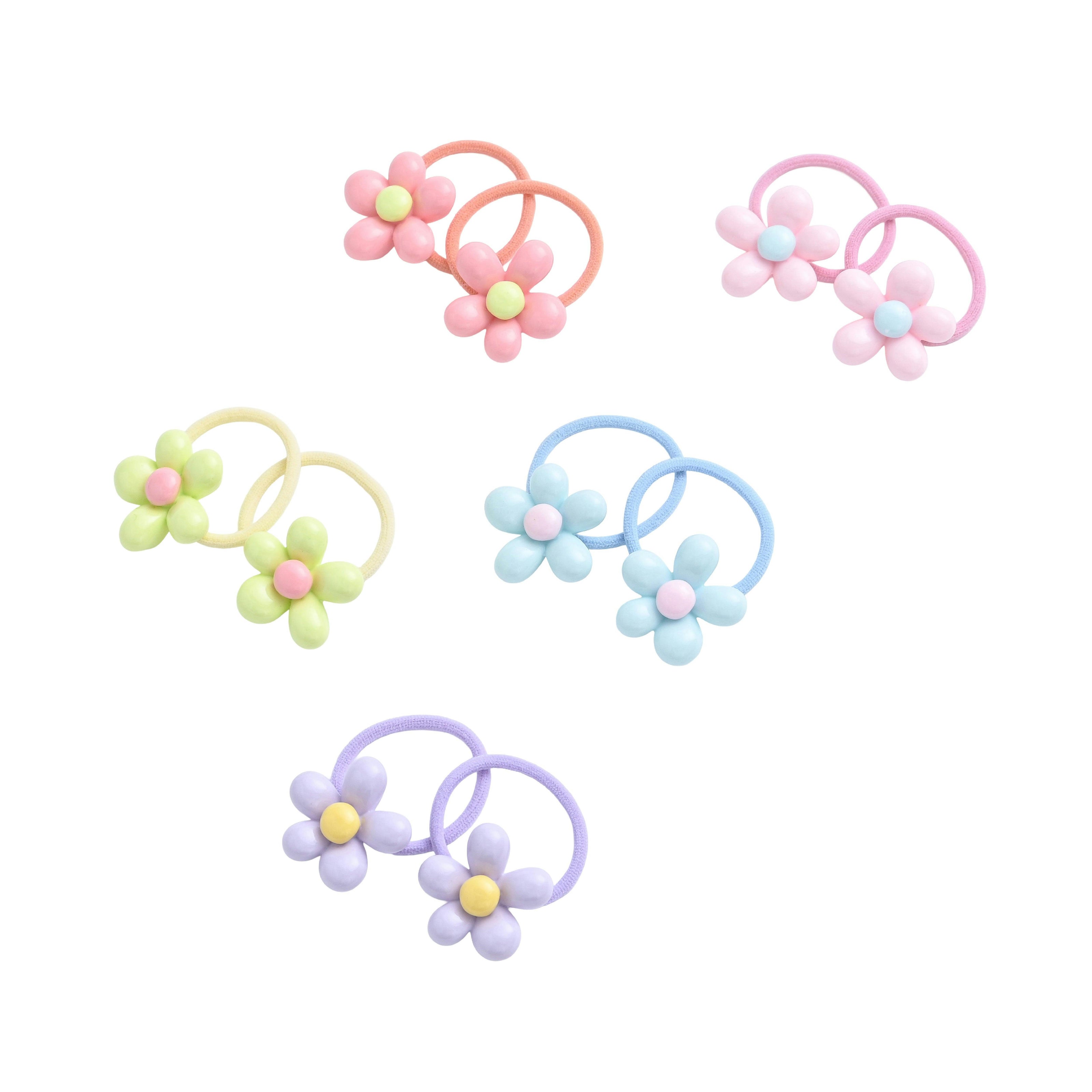 Flower Elastic Hair Tie Set