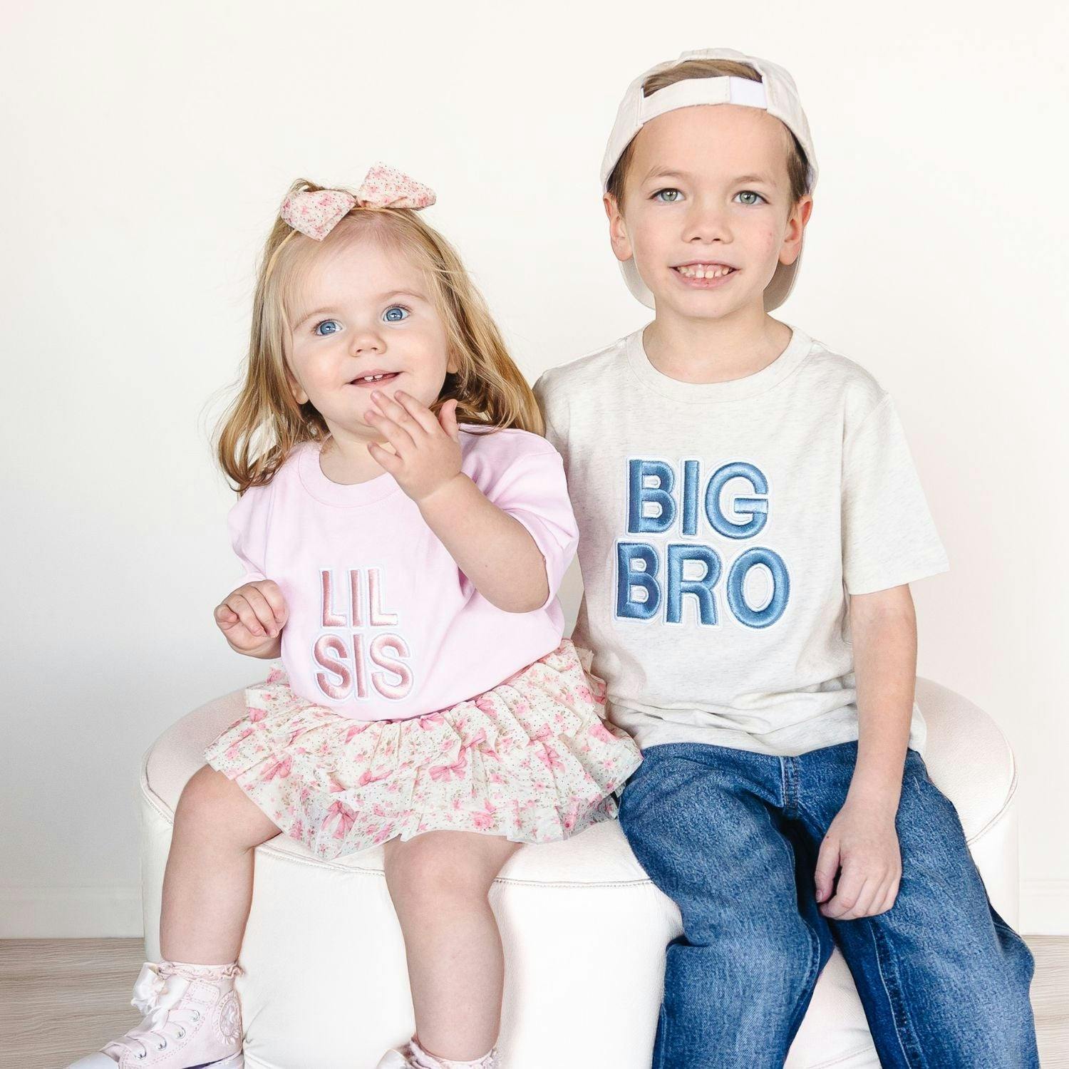 Big Bro Embroidered Patch Short Sleeve T-Shirt - Natural Heather