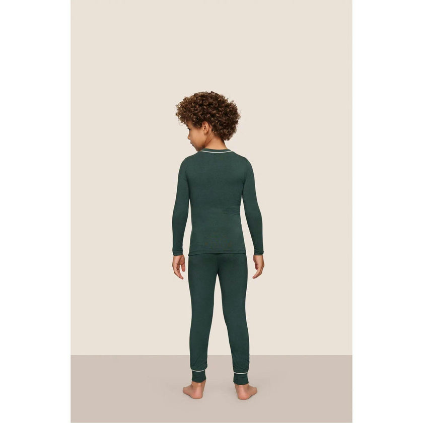 Kids TENCEL Modal Unisex Long PJ Set, Green