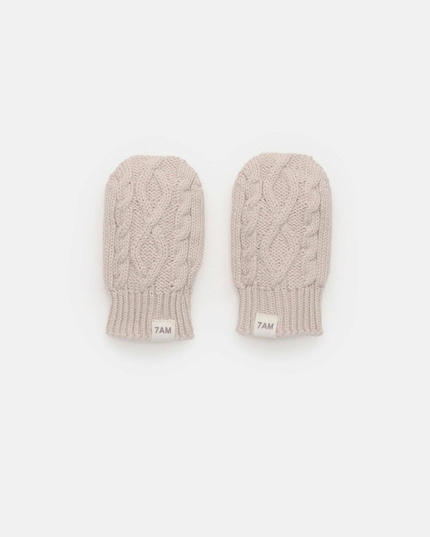 Cable Cotton Mittens