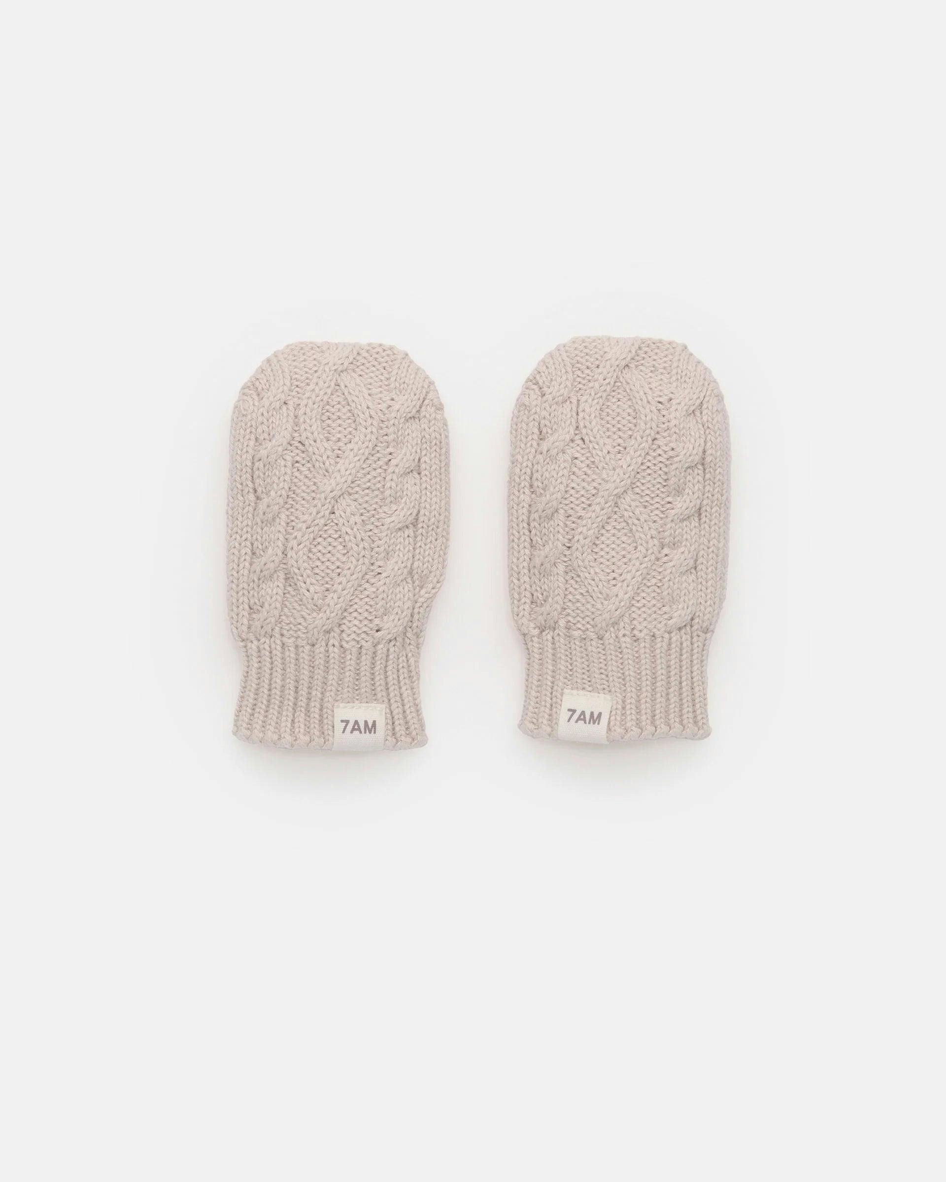 Cable Cotton Mittens