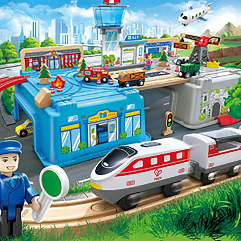 Hape: Intercity Battery Powered Train Set - Red & White