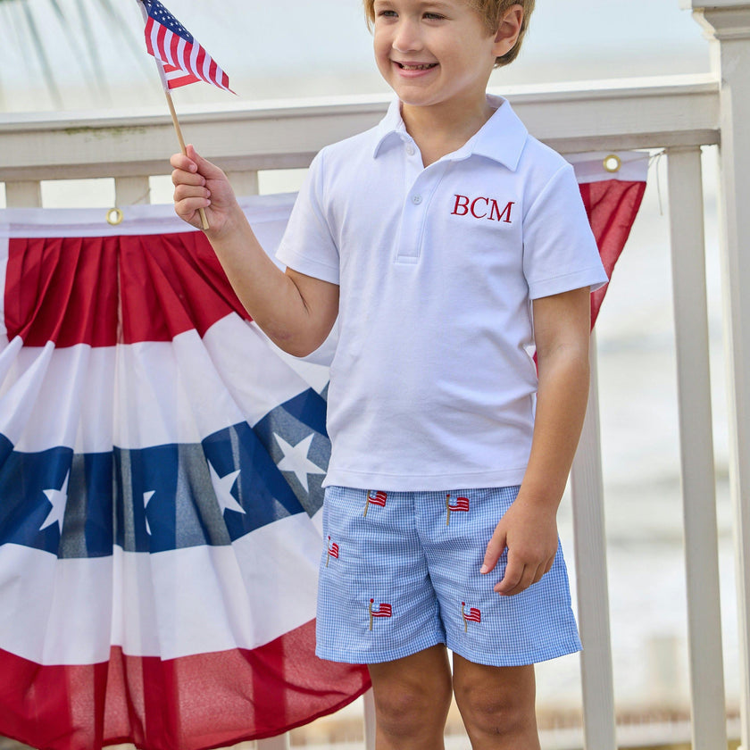 Embroidered Basic Short - Flags