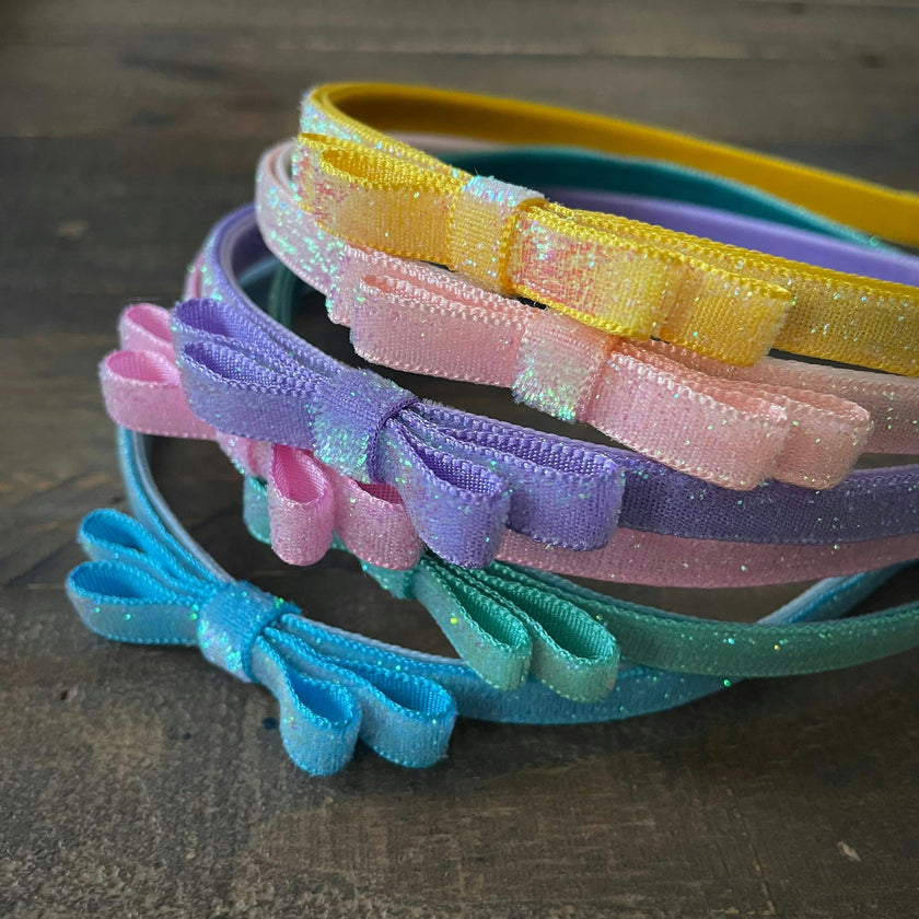 Glitter Velvet Headbands Trio Set