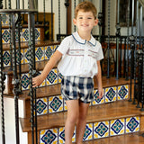 Peter Boy Set - Navy Tartan