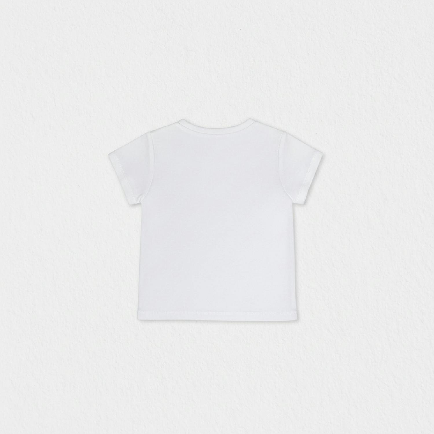 Cora Girl T-shirt Short Sleeve, White Aqua Tulle