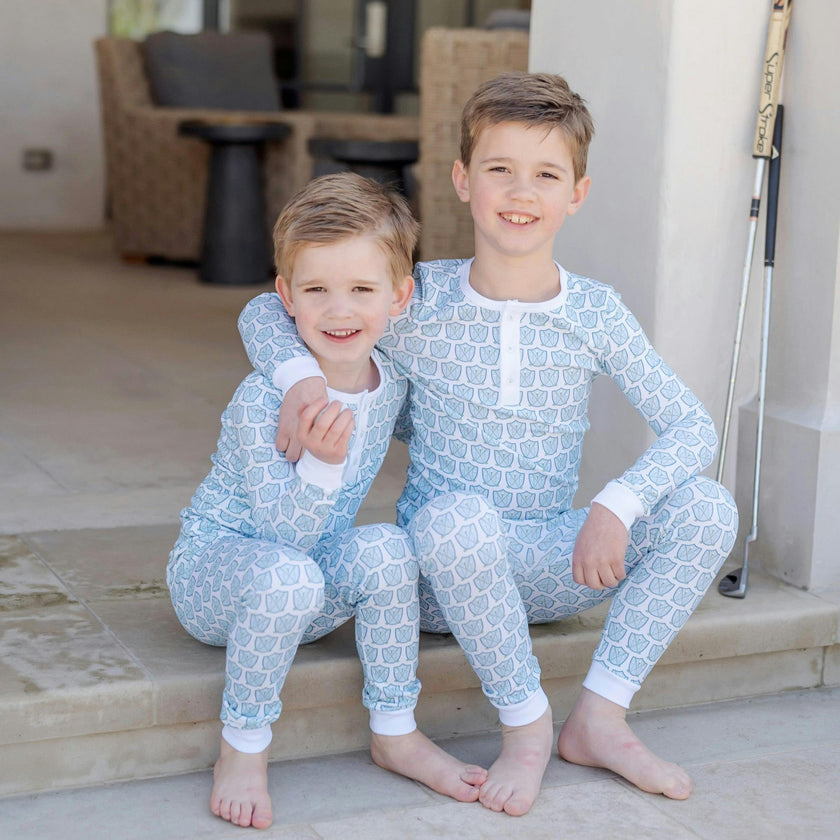 Jack Boys' Pajama Pant Set - Golf Crest Blue