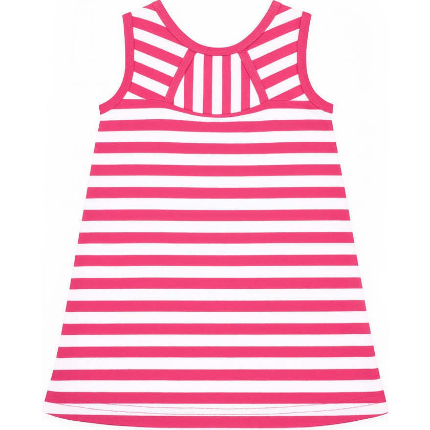Stripe Knit Dress With Flower