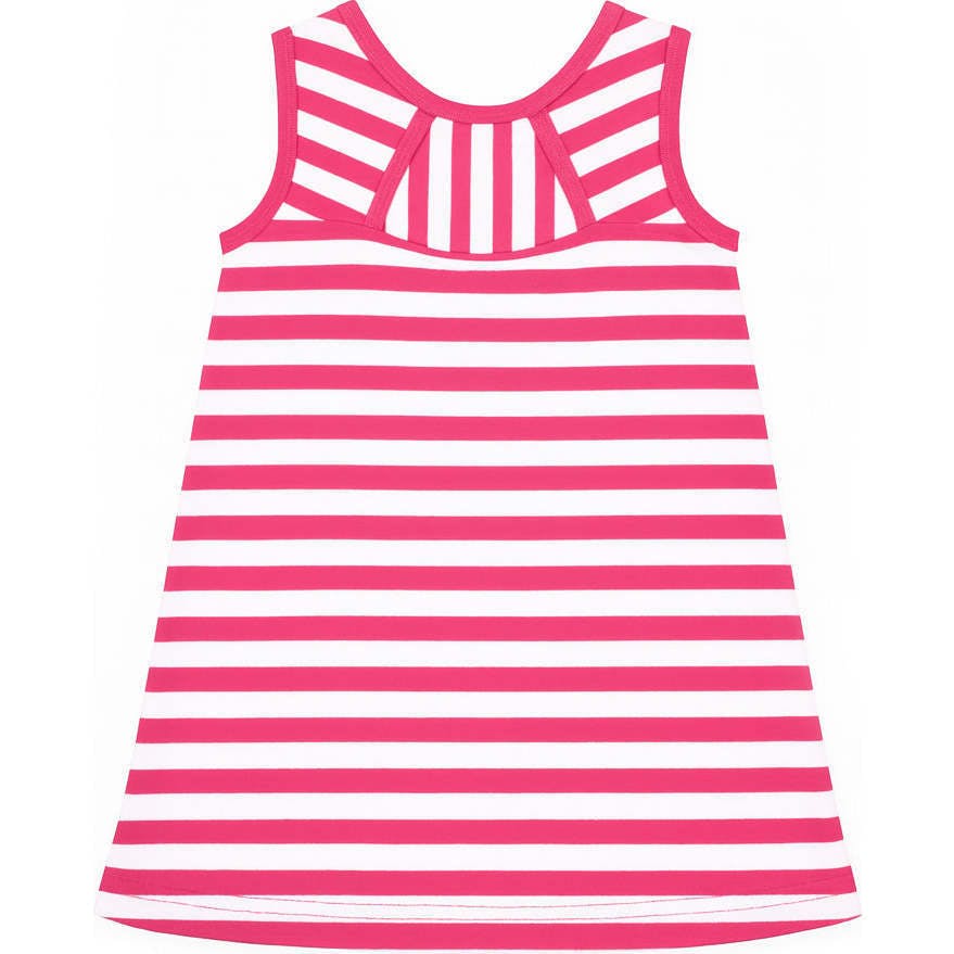 Stripe Knit Dress With Flower