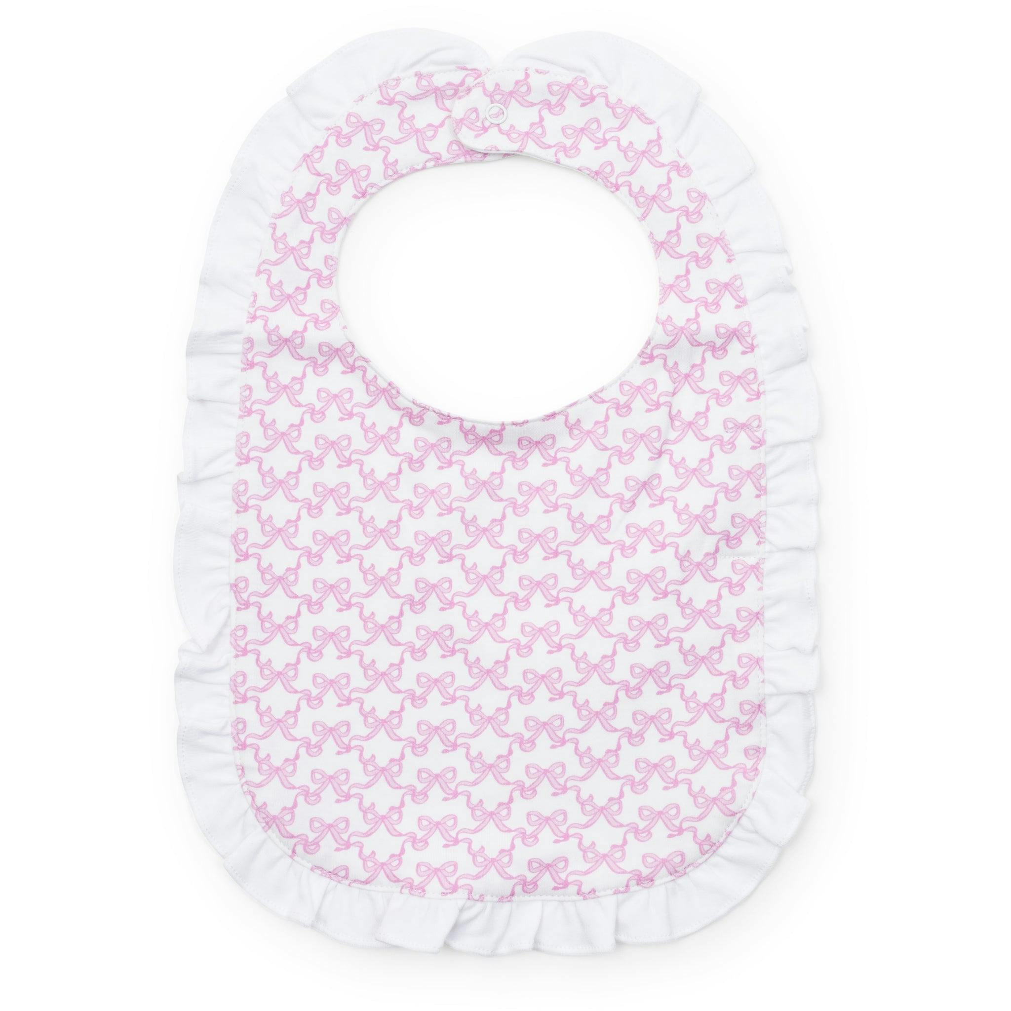 Ruffled Girls' Bib Pretty Pink Bows