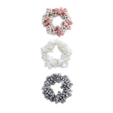 Beaded Bow Scrunchie Set