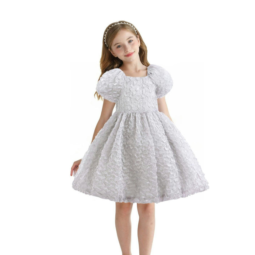 Gray Textured Empire Dress
