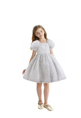 Gray Textured Empire Dress