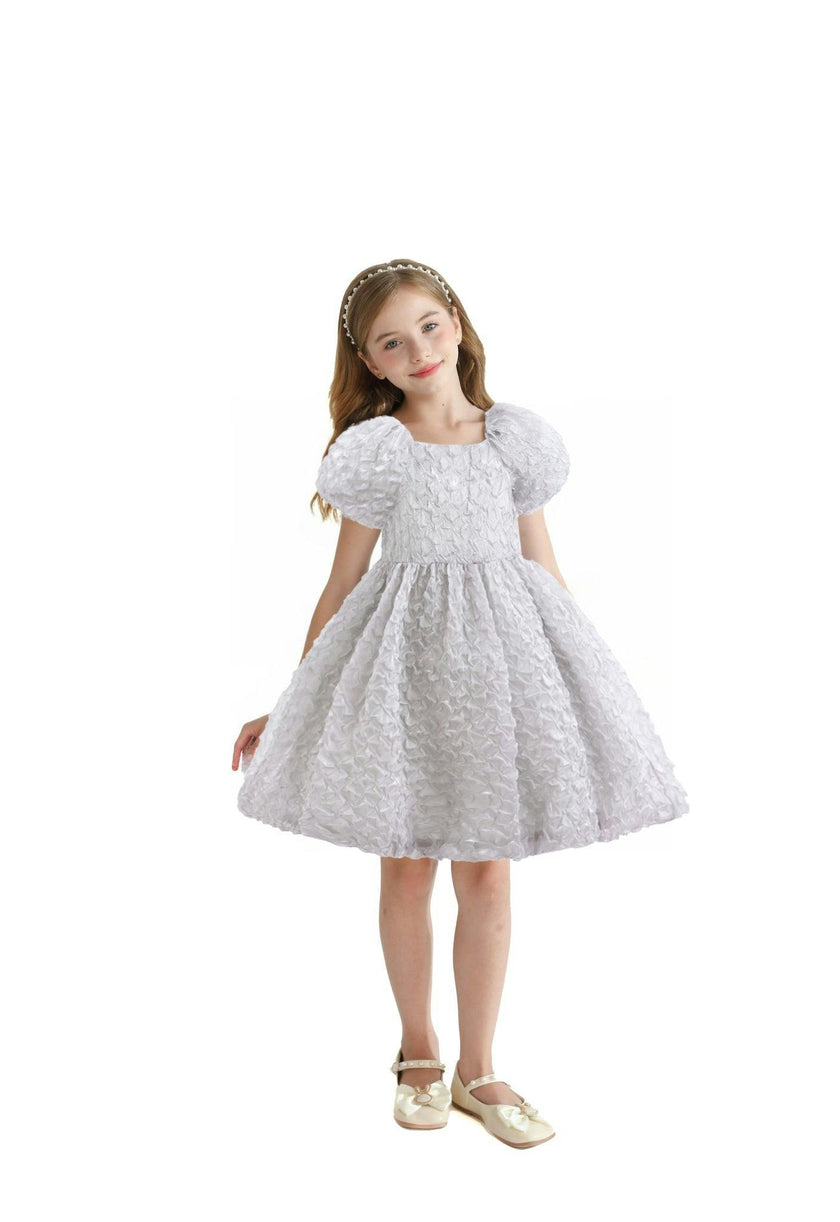 Gray Textured Empire Dress