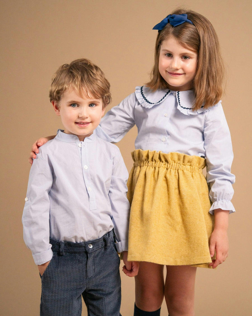 Isoline Blouse Navy Minicheck