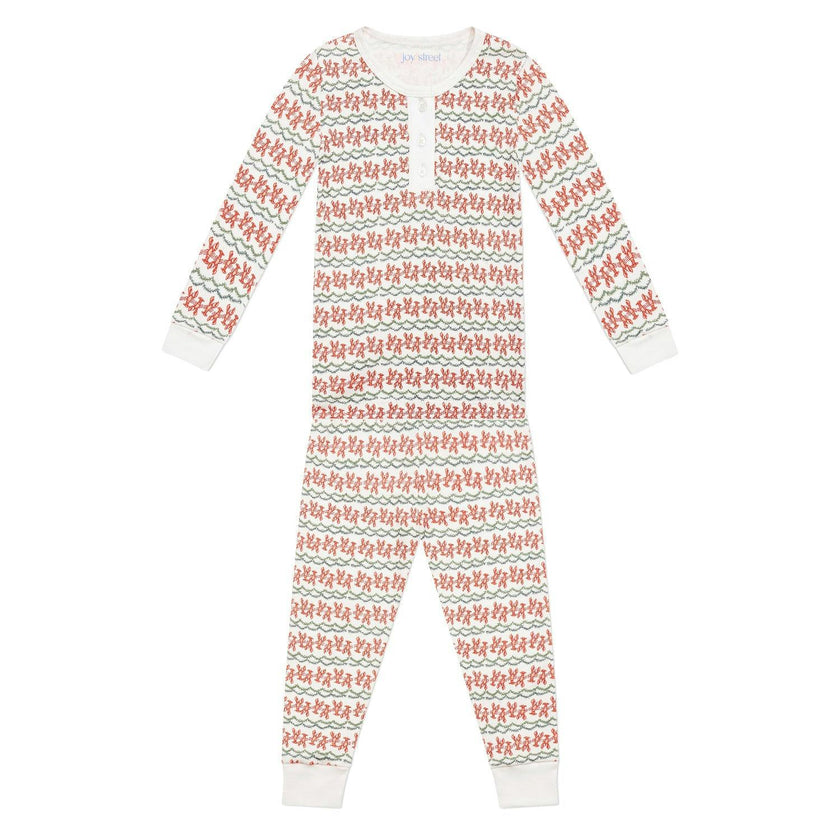 Christmas Lobsters Two Piece Kids Henley Pajamas