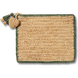 Large Raffia Pouch with Border