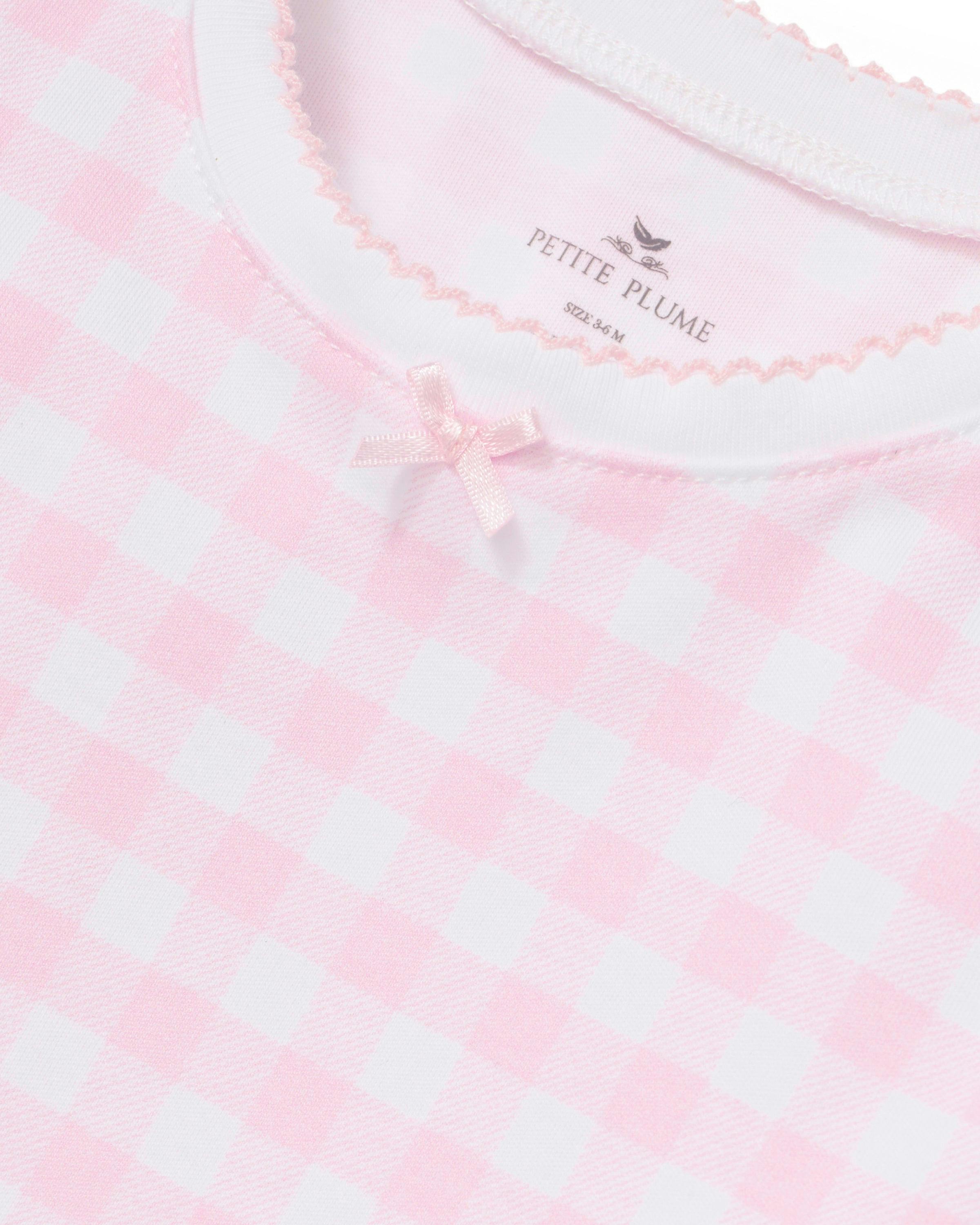 Kid's Pima Snug Fit Pajama Set in Pink Gingham