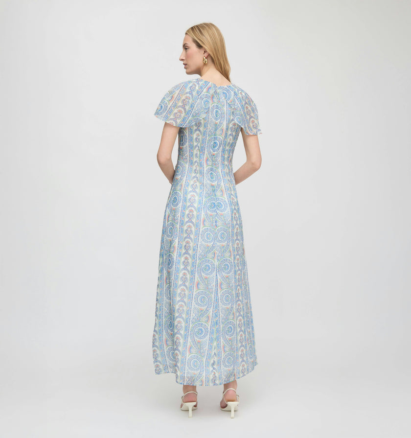The Davina Dress - Blue Corsica Paisley