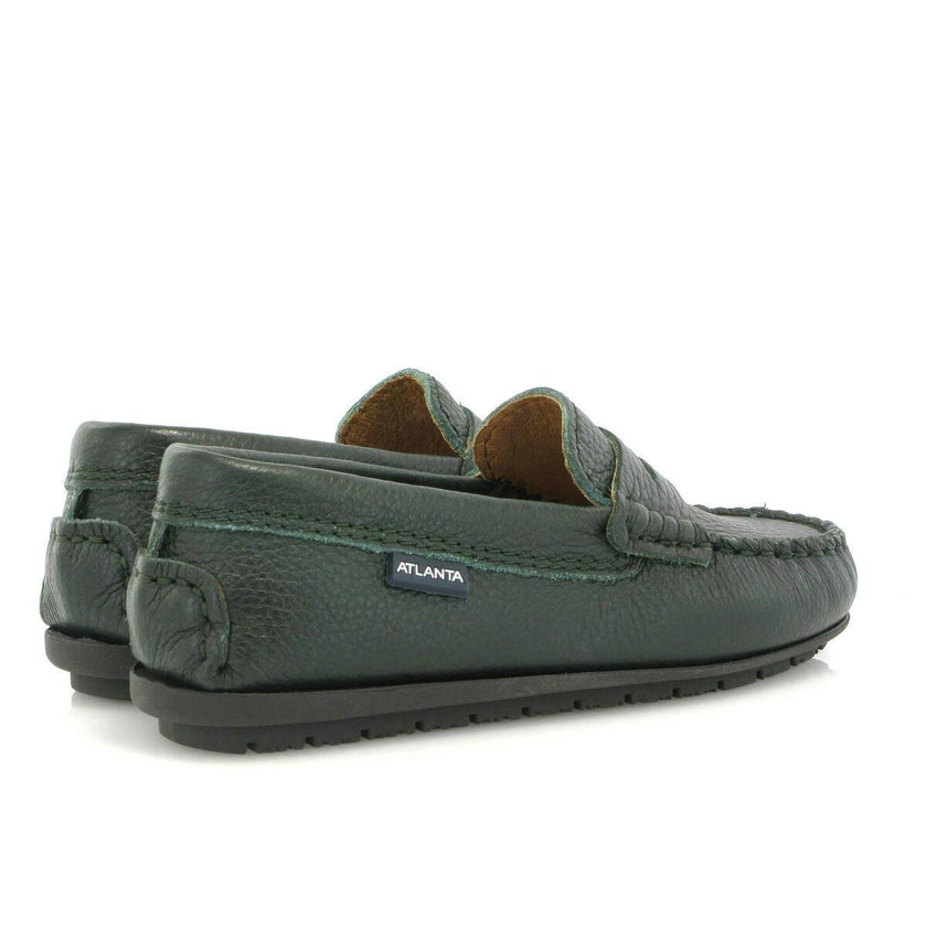 Penny 032 Walker Moccasins, green grainy leather