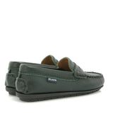 Penny 032 Walker Moccasins, green grainy leather