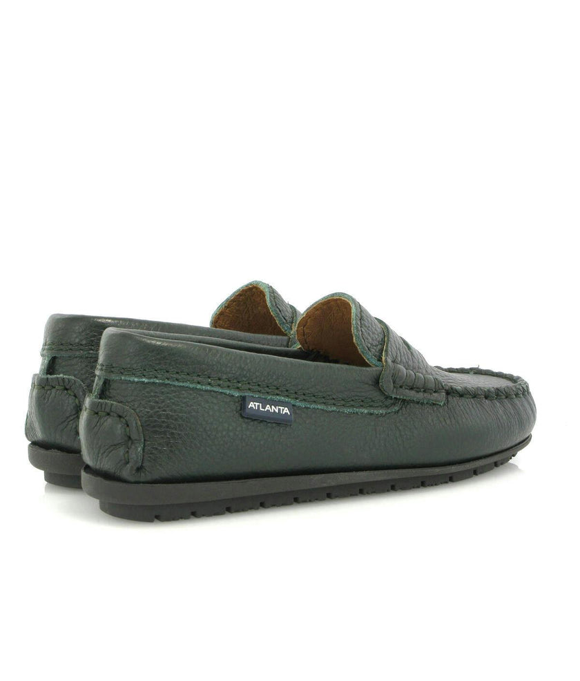 Penny 032 Walker Moccasins, green grainy leather