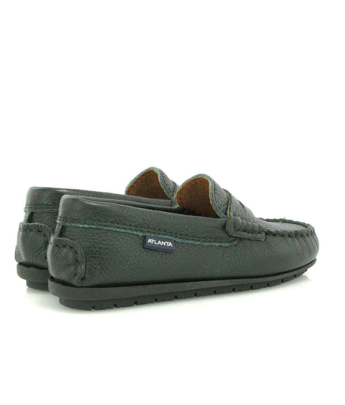 Penny 032 Walker Moccasins, green grainy leather