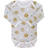 Ultra Soft Long Sleeve Overlap Shoulders Bodysuit, Prints