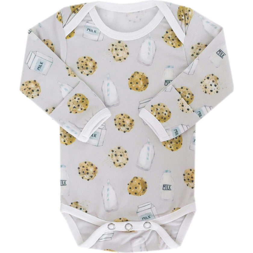 Ultra Soft Long Sleeve Overlap Shoulders Bodysuit, Prints