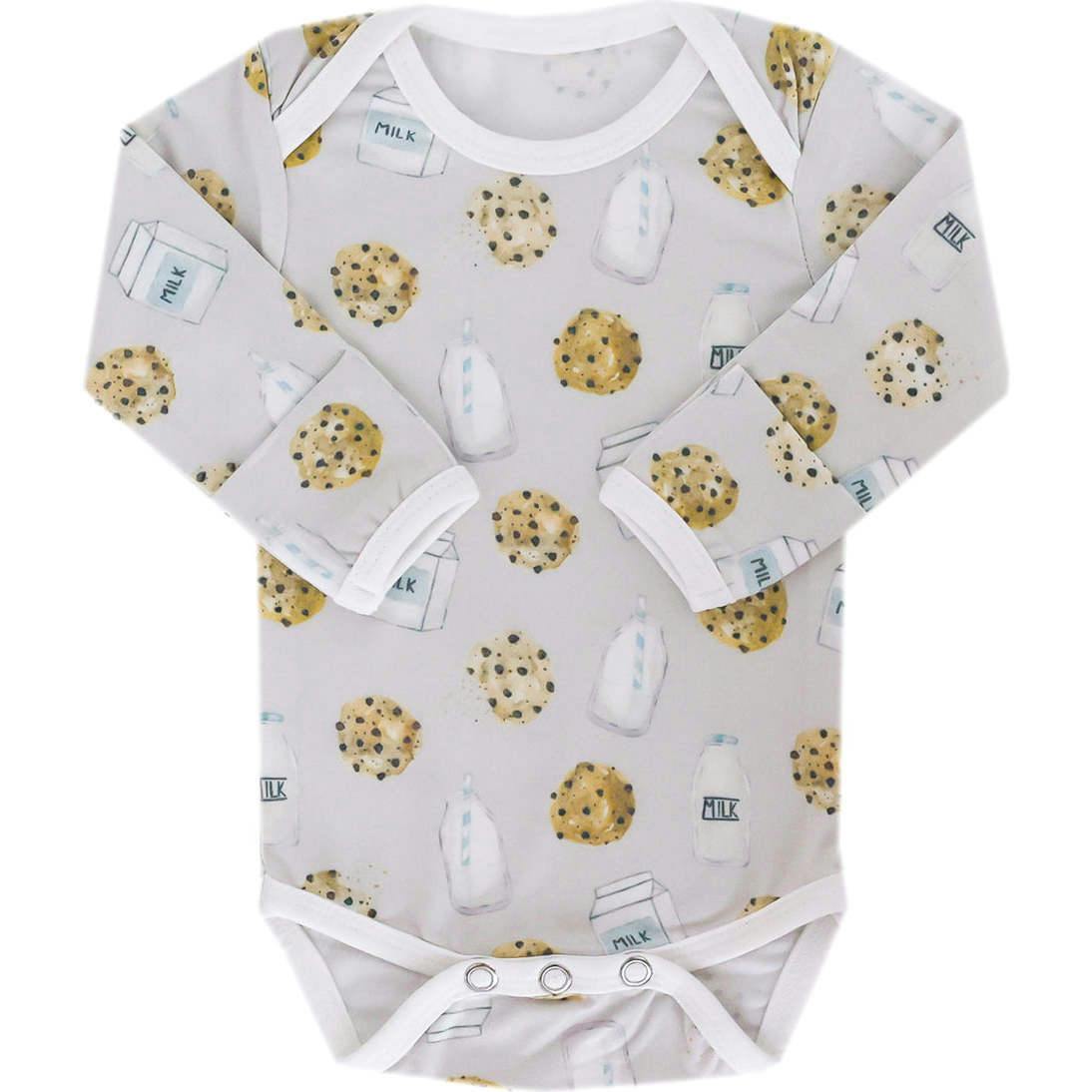 Ultra Soft Long Sleeve Overlap Shoulders Bodysuit, Prints