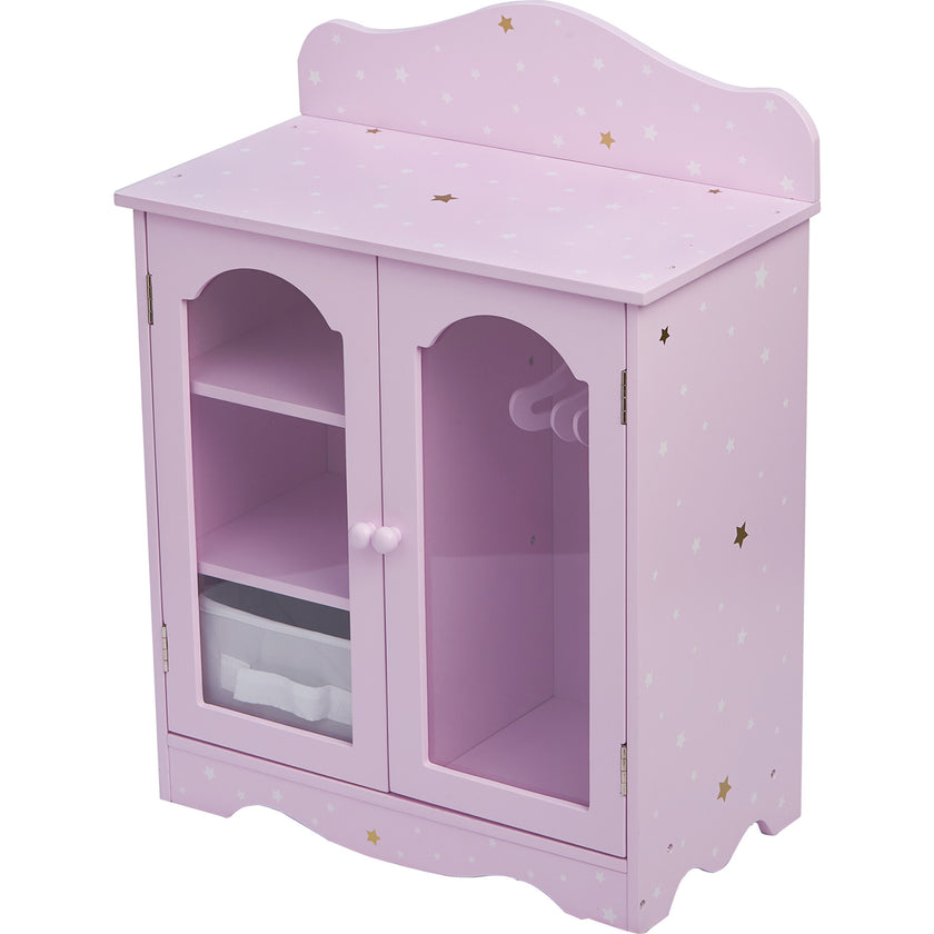 Twinkle Stars Princess 18" Doll Fancy Closet with 3 Hangers