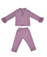 Women’s Feather Trims Suit Lavender