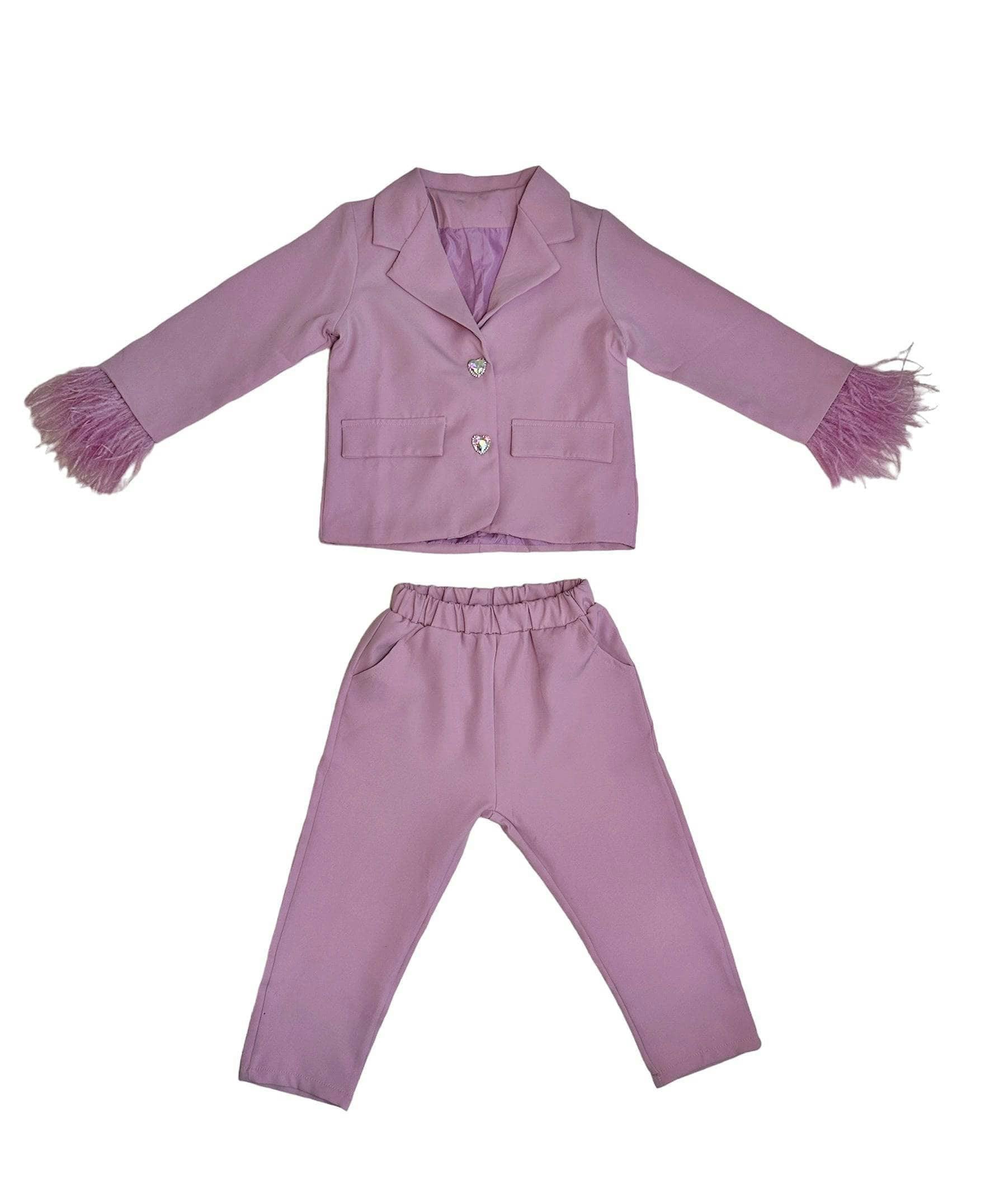 Women’s Feather Trims Suit Lavender