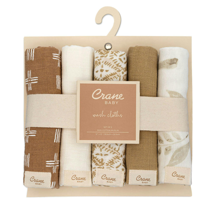 Kendi Safari Animal Cotton Washcloth (Set of 5)
