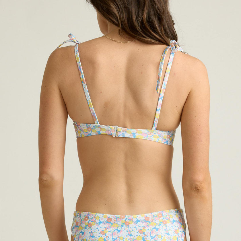 women's jasmine blossom cup bikini top with tie straps