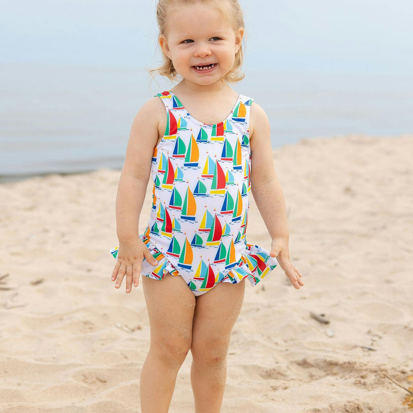 Sailboat Print Swimsuit
