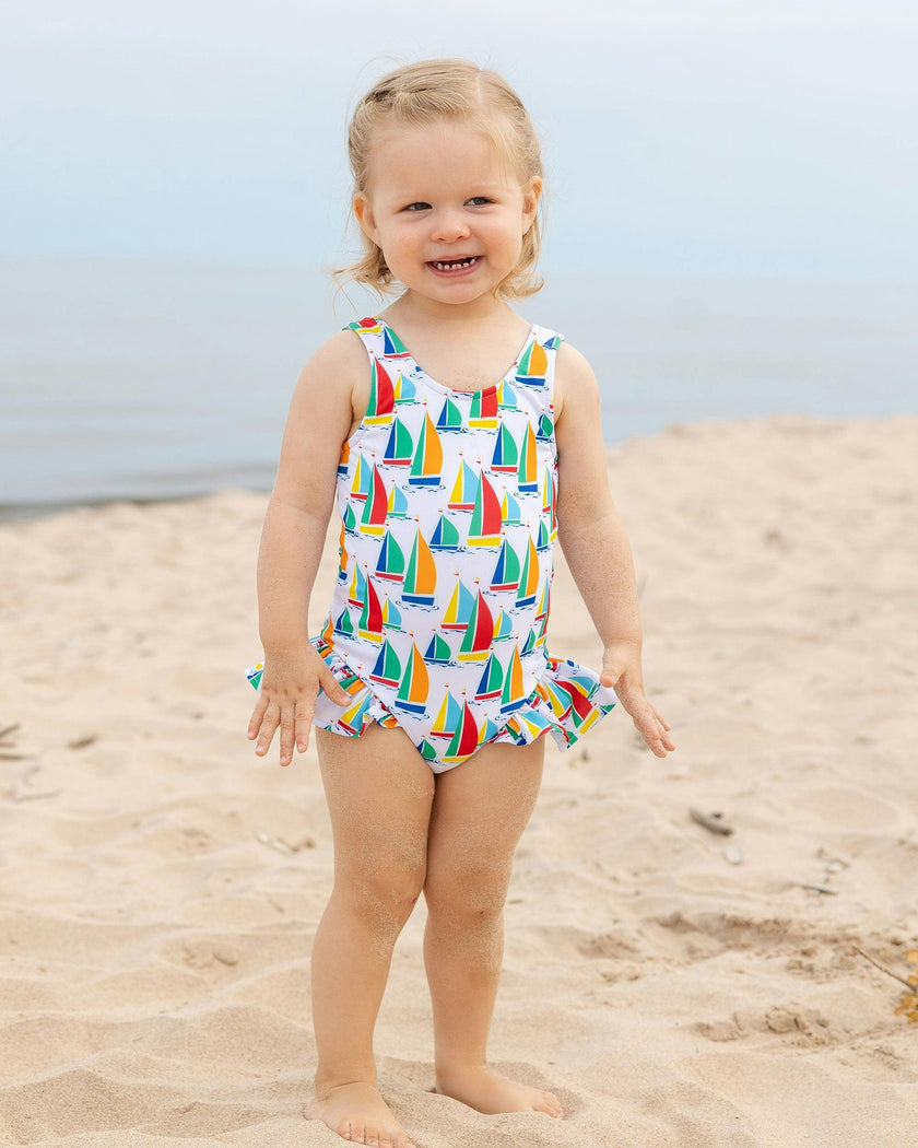 Sailboat Print Swimsuit