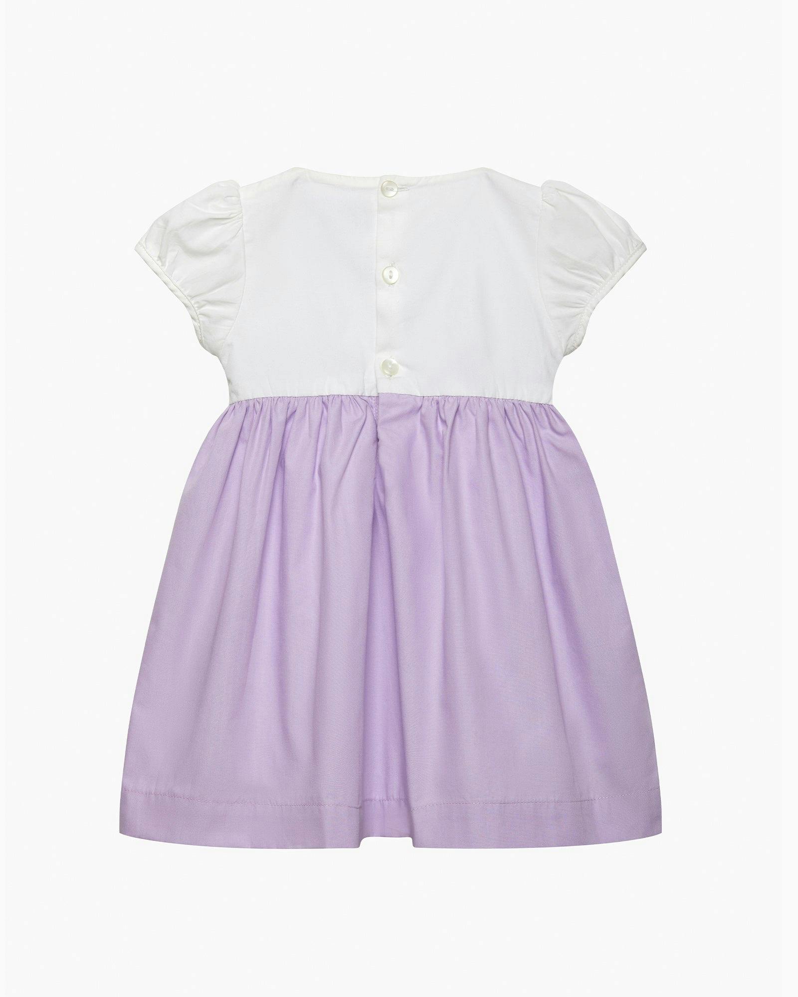 Baby Rose Hand Smocked Dress in Lilac