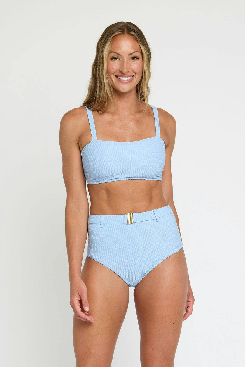 Lucia Belted High Waist in Powder Blue
