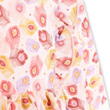 Pink Leaf Print Dress & Leggings