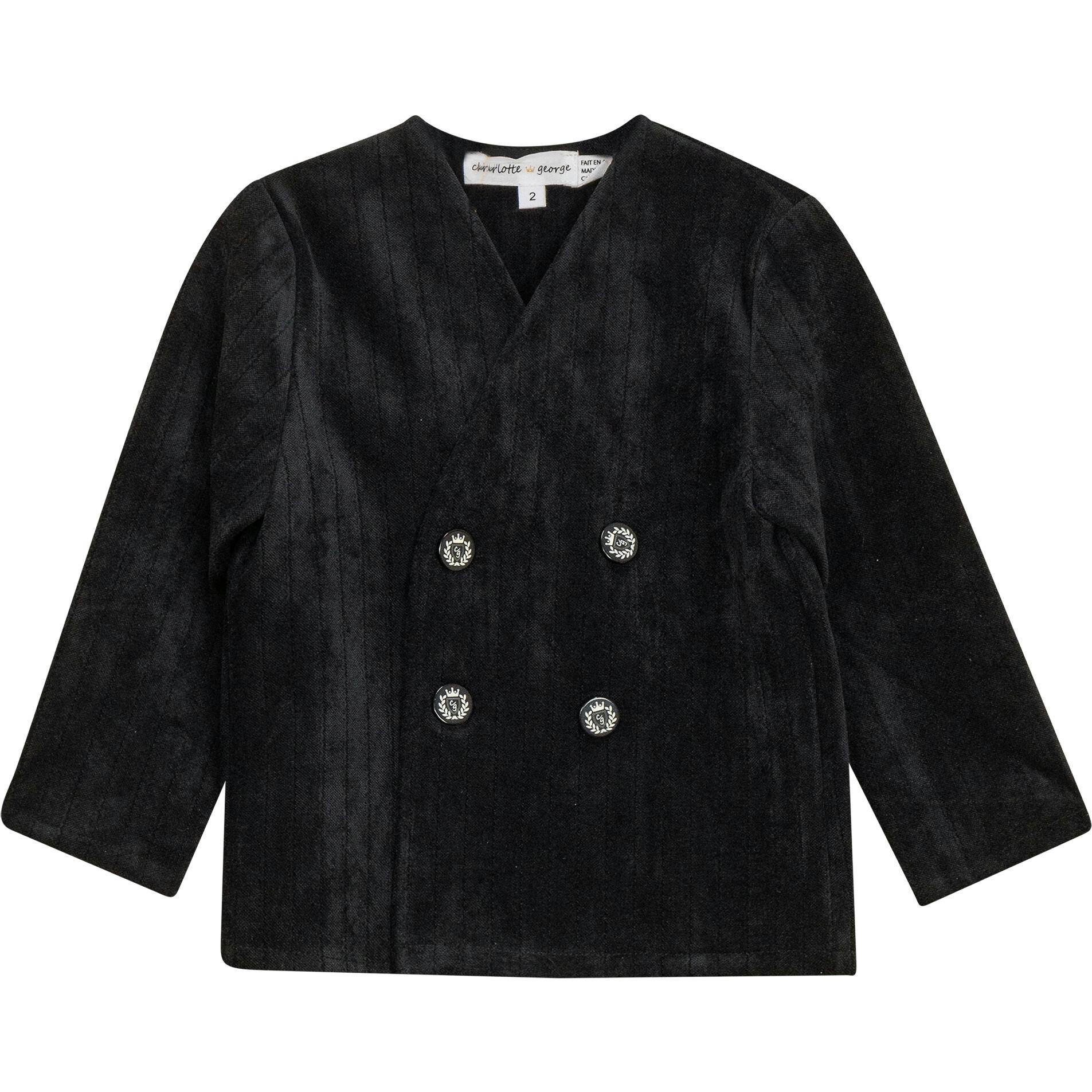 Striped Velour Jacket Black