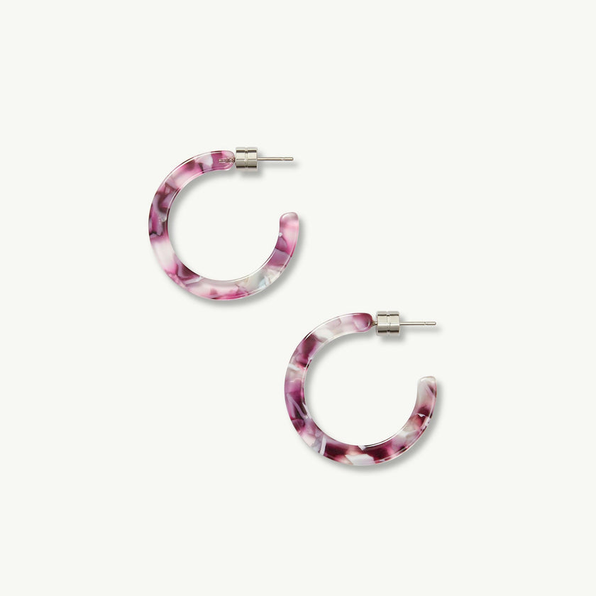 Mini Hoops in Amethyst